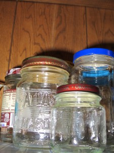 different sized glass jars