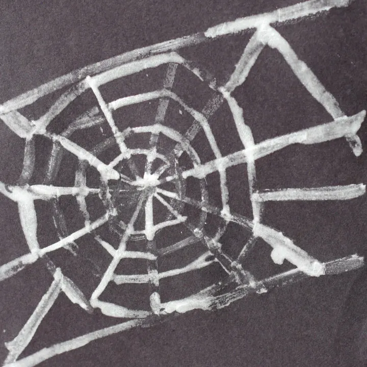 Halloween Craft Time:  Sparkly Spiderwebs