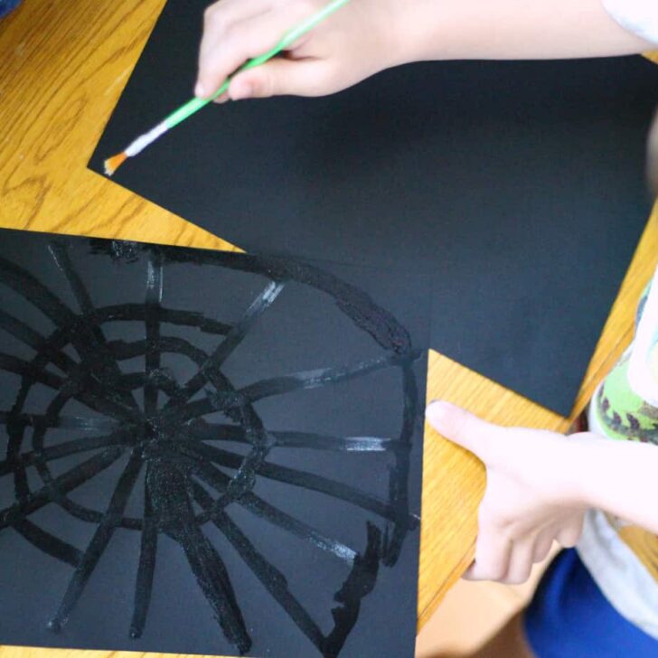 Halloween Craft Time:  Sparkly Spiderwebs