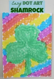 Easy Dot Art Shamrock Craft for Kids