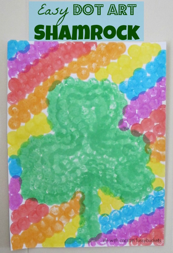 Easy Dot Art Shamrock Craft For Kids - St. Patrick's Day