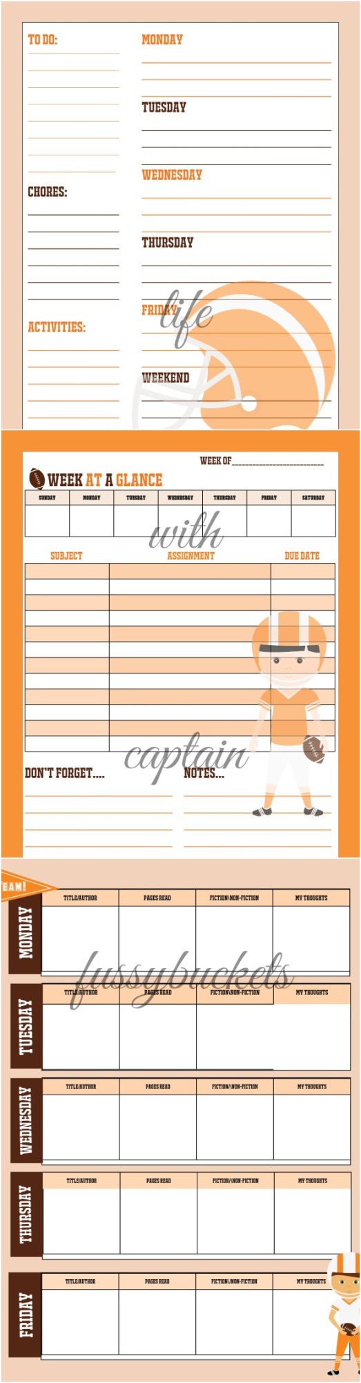 football planner for kids