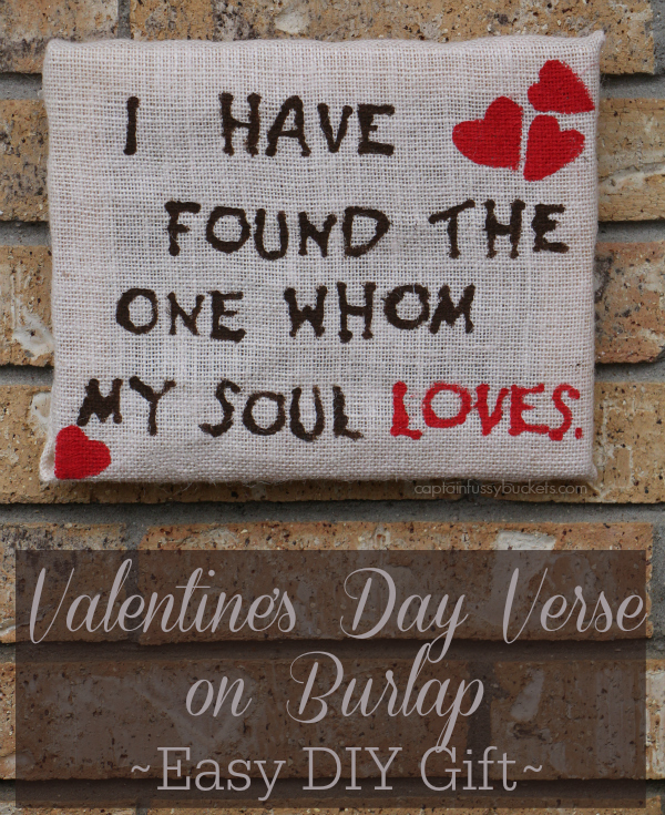Valentine's Day Verse on Burlap