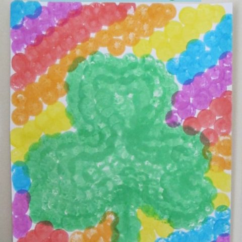 Easy Dot Art Shamrock Craft For Kids - St. Patrick's Day