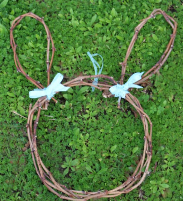 bunny wreath out of grapevines