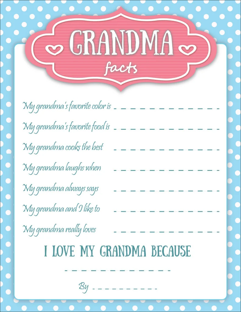 Mother's Day Printable Grandma mother's day printables