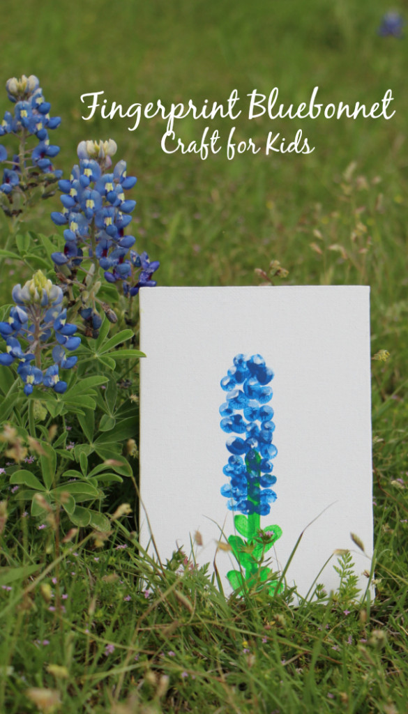 fingerprint bluebonnet craft for kids