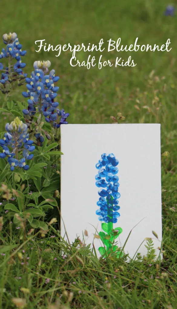 fingerprint bluebonnet craft for kids