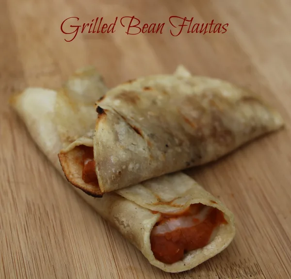 grilled bean flautas