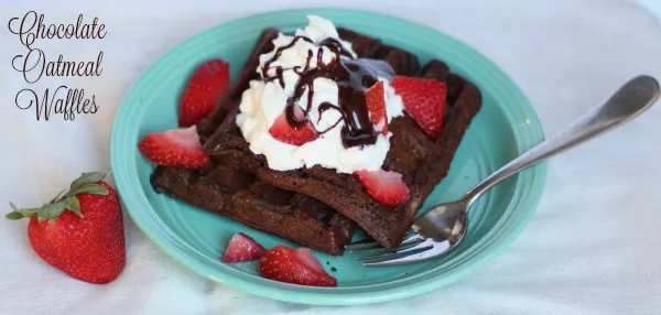 Chocolate Oatmeal Waffles #CookingWithGerber