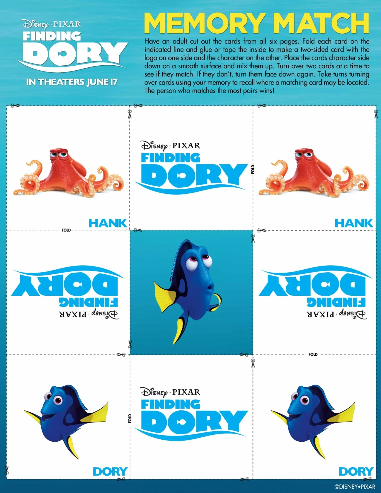 Finding Dory Memory Game