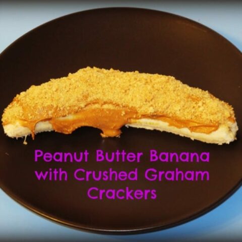 Peanut Butter Banana with Crushed Graham Crackers Snack