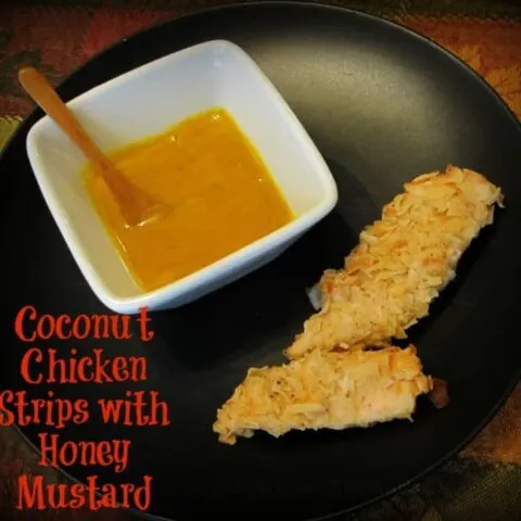 Coconut Chicken Strips with Honey Mustard