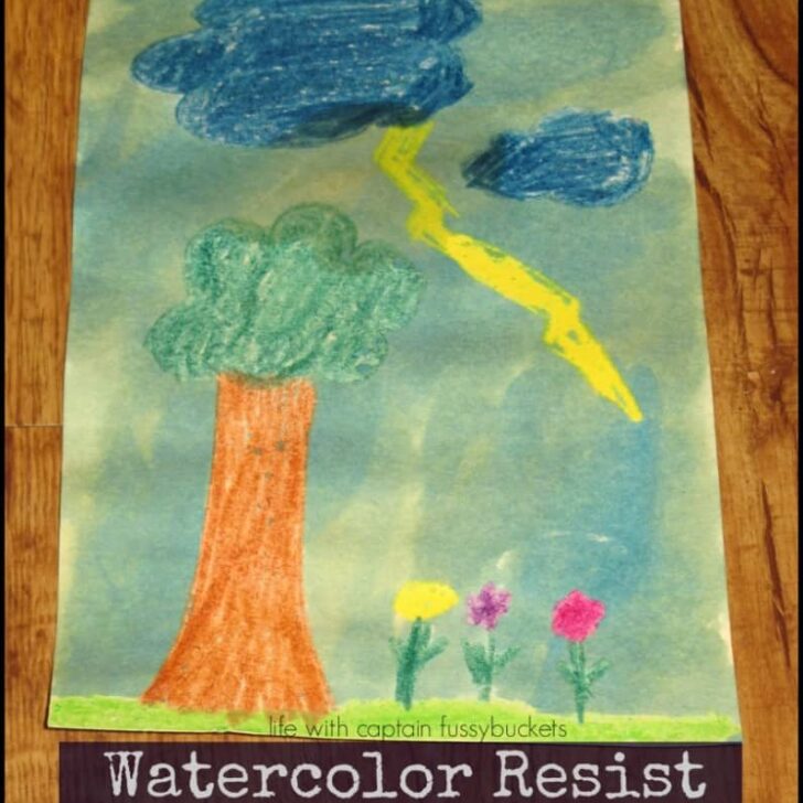 Create April Showers with a Watercolor Resist Stormy Day Craft for Kids