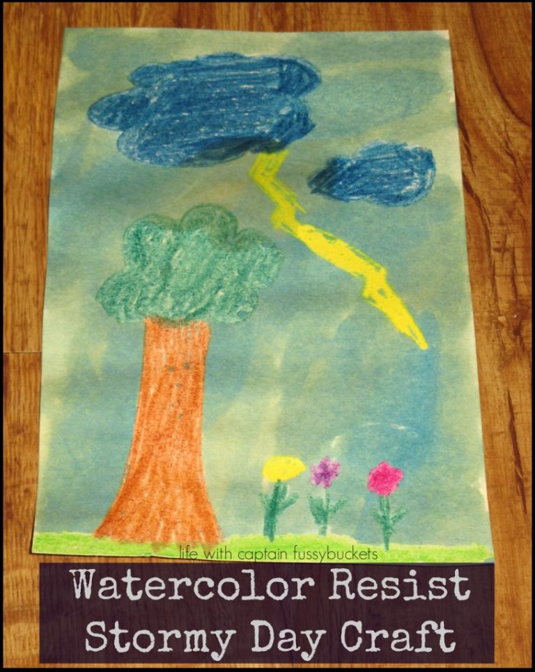 Create April Showers with a Watercolor Resist Stormy Day Craft for Kids