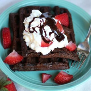 Chocolate Oatmeal Waffles - For Breakfast OR Dessert!