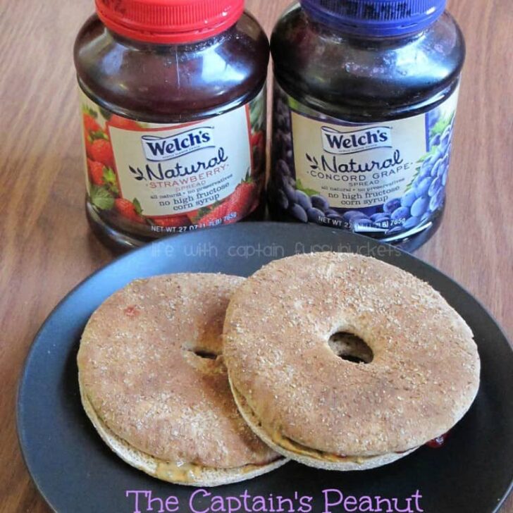 Peanut Butter and Jelly with Chia Seeds on a Bagel