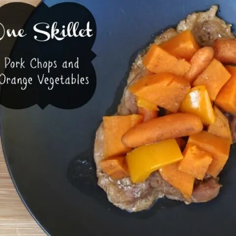 One Skillet Pork Chops and Orange Vegetables