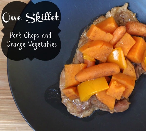 One Skillet Pork Chops and Orange Vegetables