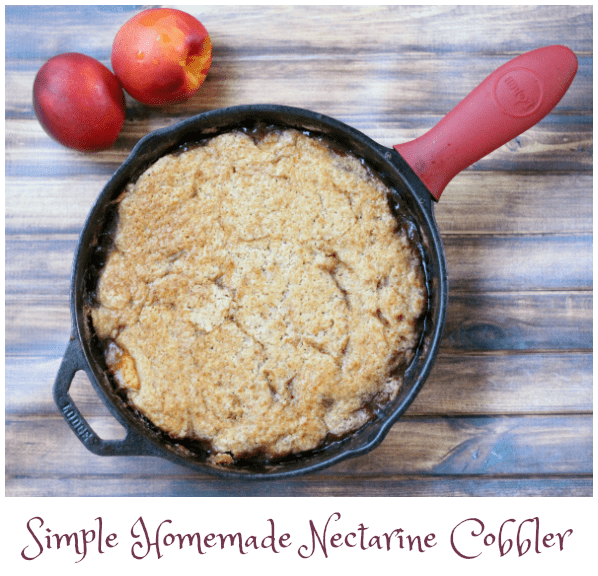 simple homemade nectarine cobbler