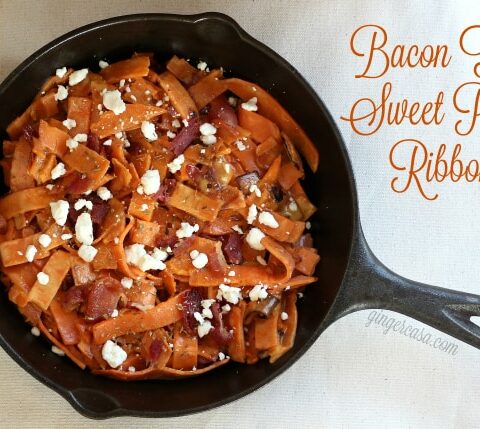 Bacon Feta Sweet Potato Ribbons Recipe