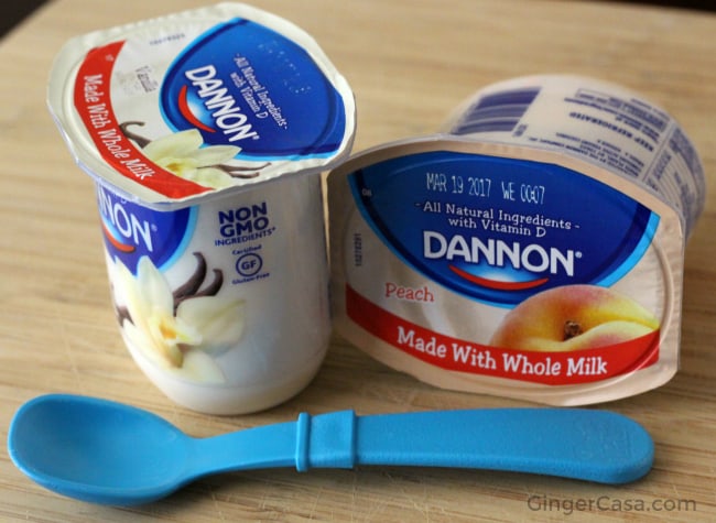 Dannon yogurt - vanilla and peach