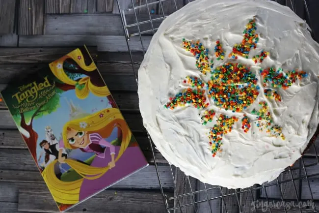 Brownie Chocolate Chip Cookie Cake Tangled Before Ever After Brownie Chocolate Chip Cookie Cake with Tangled Before Ever After DVD