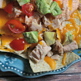 Cheesy Albacore Tuna Nachos With Chipotle Cream Sauce