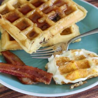 Make Bacon Waffles With Chocolate Chips & Waffle Eggs For Father’s Day