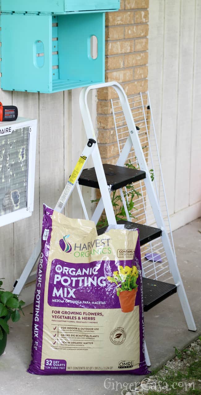 wooden crate planter and storage