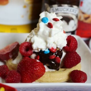 Create A Delicious Ice Cream Waffle Bar For Your Fourth of July Party!