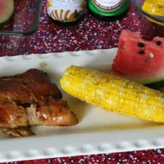 Grilled Teriyaki Corn On The Cob and Pork Ribs