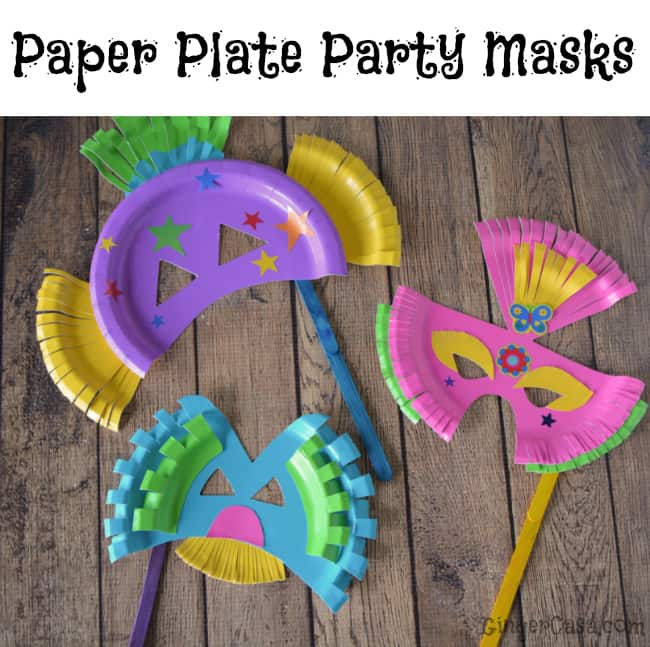 paper plate party masks