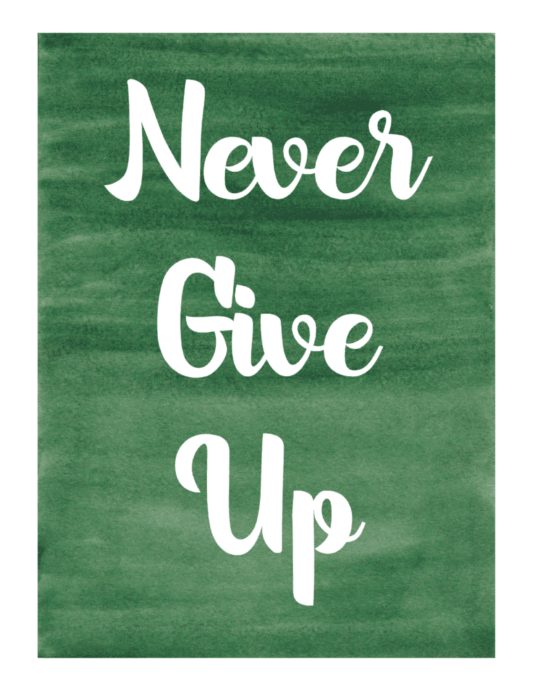 fitness motivation - never give up