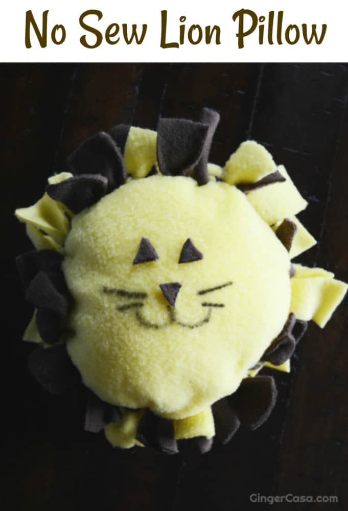 no sew lion pillow