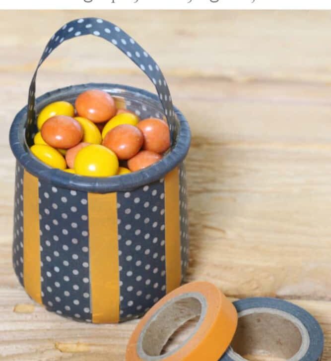 Fall Washi Tape Jars – Cute DIY Using Upcycled Yogurt Jars