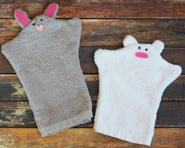 DIY Washcloth Animal Puppets - Makes The Nighttime Routine Easier!