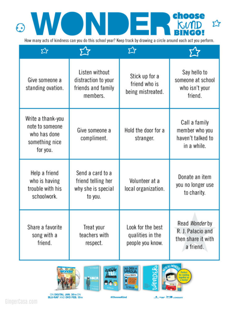 Wonder Movie Activity Sheets Help Kids Spread Kindness 