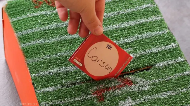 football field valentine box