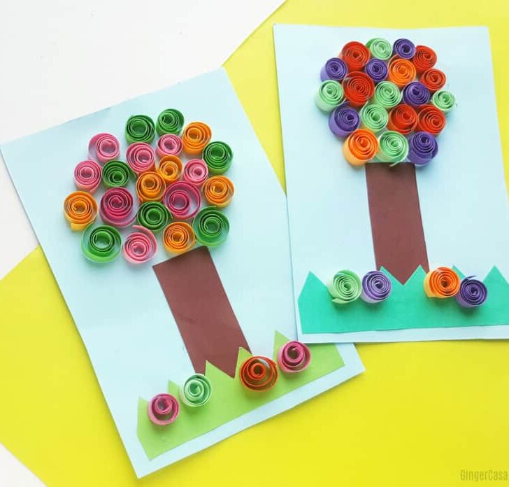 Quilled Tree Craft For Kids