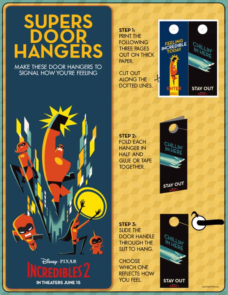 incredibles 2 door hangers