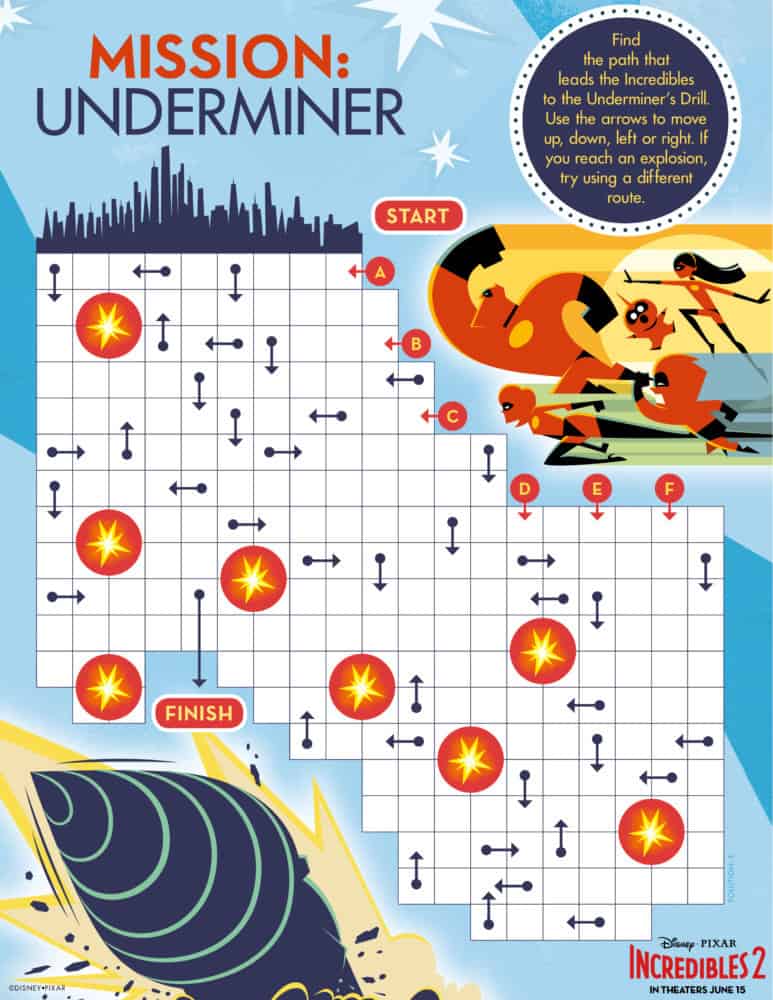 incredibles 2 mission underminer printable