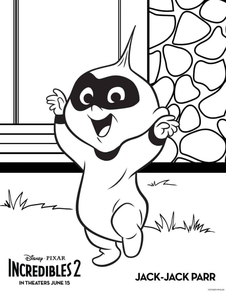 incredibles 2 jack jack coloring page