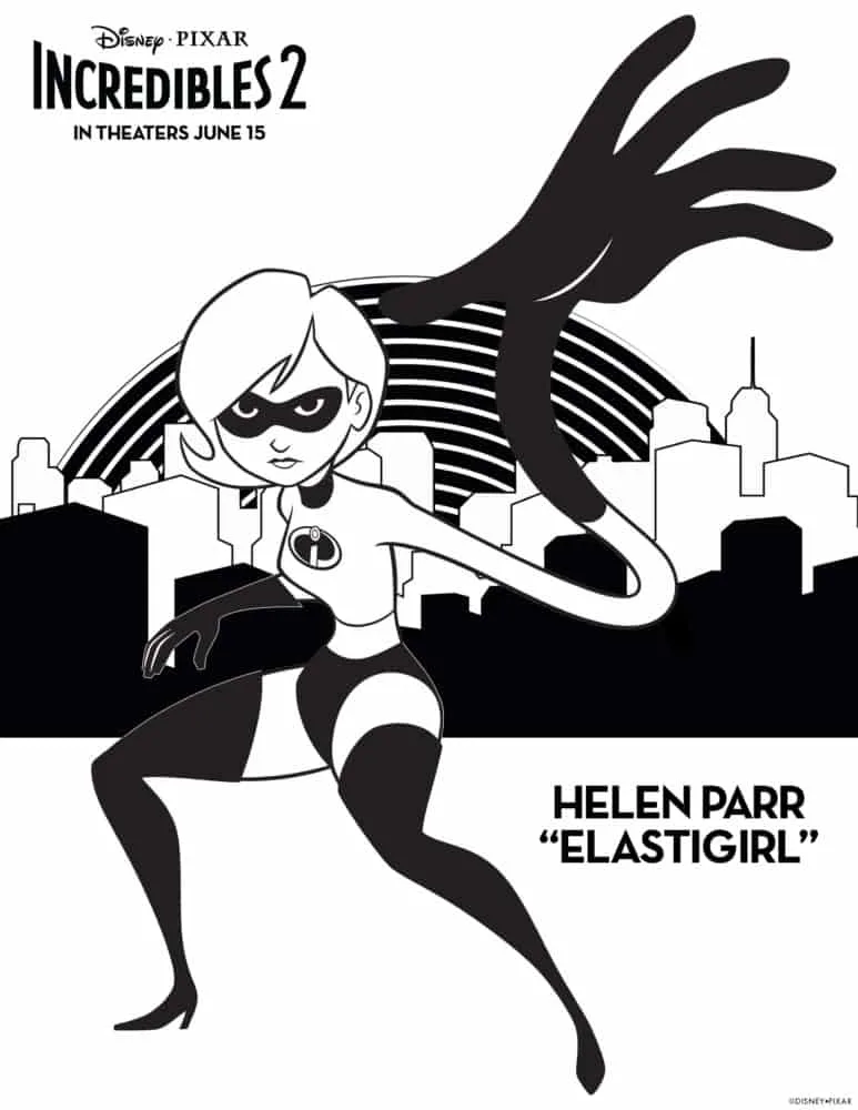 incredibles 2 elastigirl coloring sheet