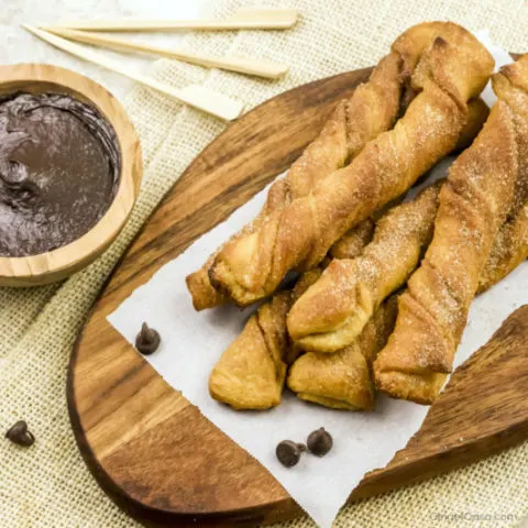 Easy Air Fryer Churros with Mexican Chocolate Sauce