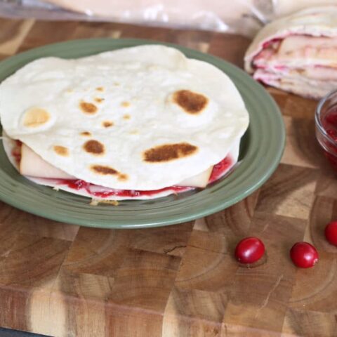 Turkey Cranberry Quesadillas with Cranberry Salsa