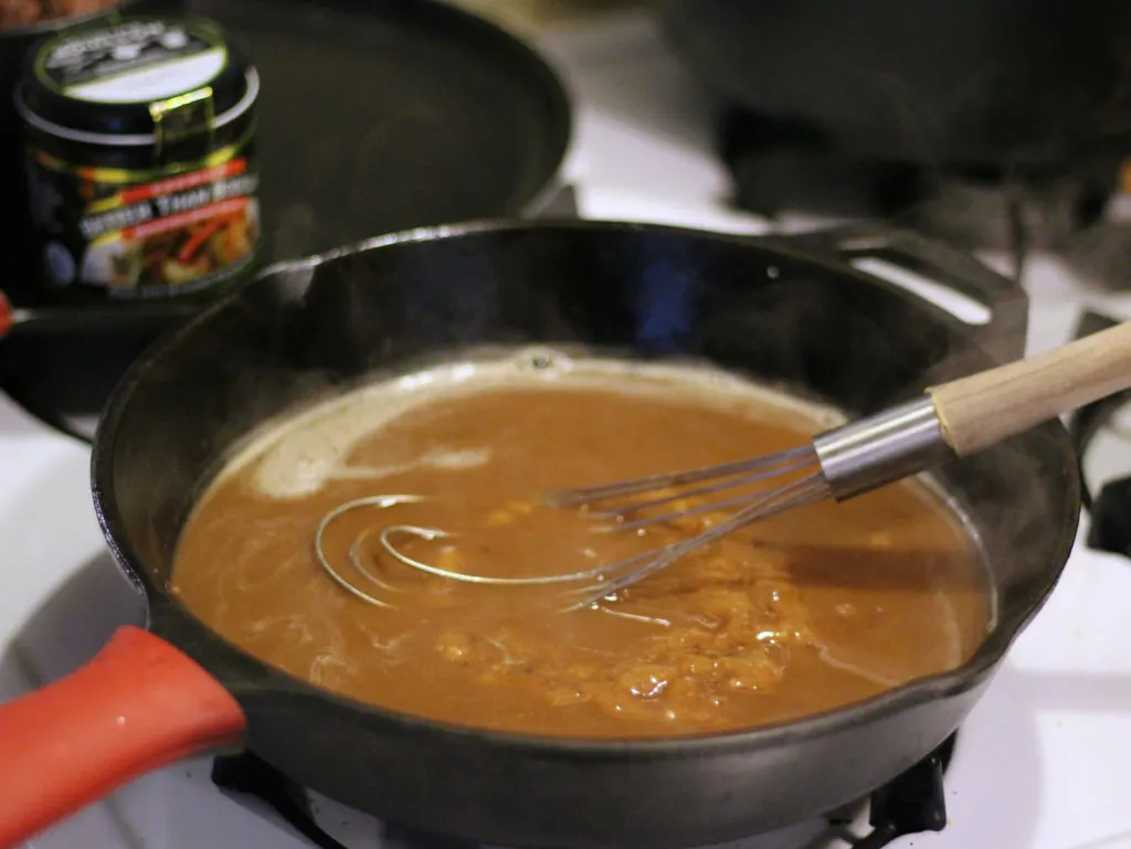 meatballs and gravy over rice better than bouillon 