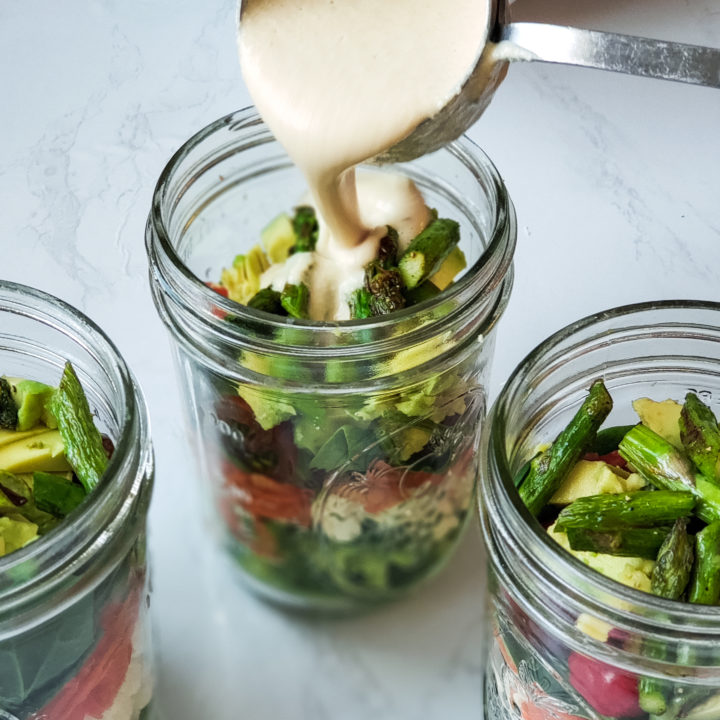 Whole 30 Approved Cashew Aoli Mason Jar Salad