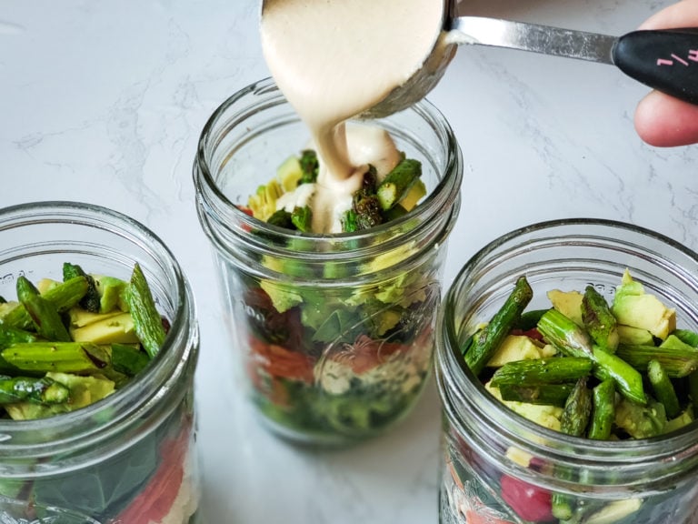Cashew Aoli Mason Jar Salad - Whole 30 Approved Salad in the Perfect Portions!