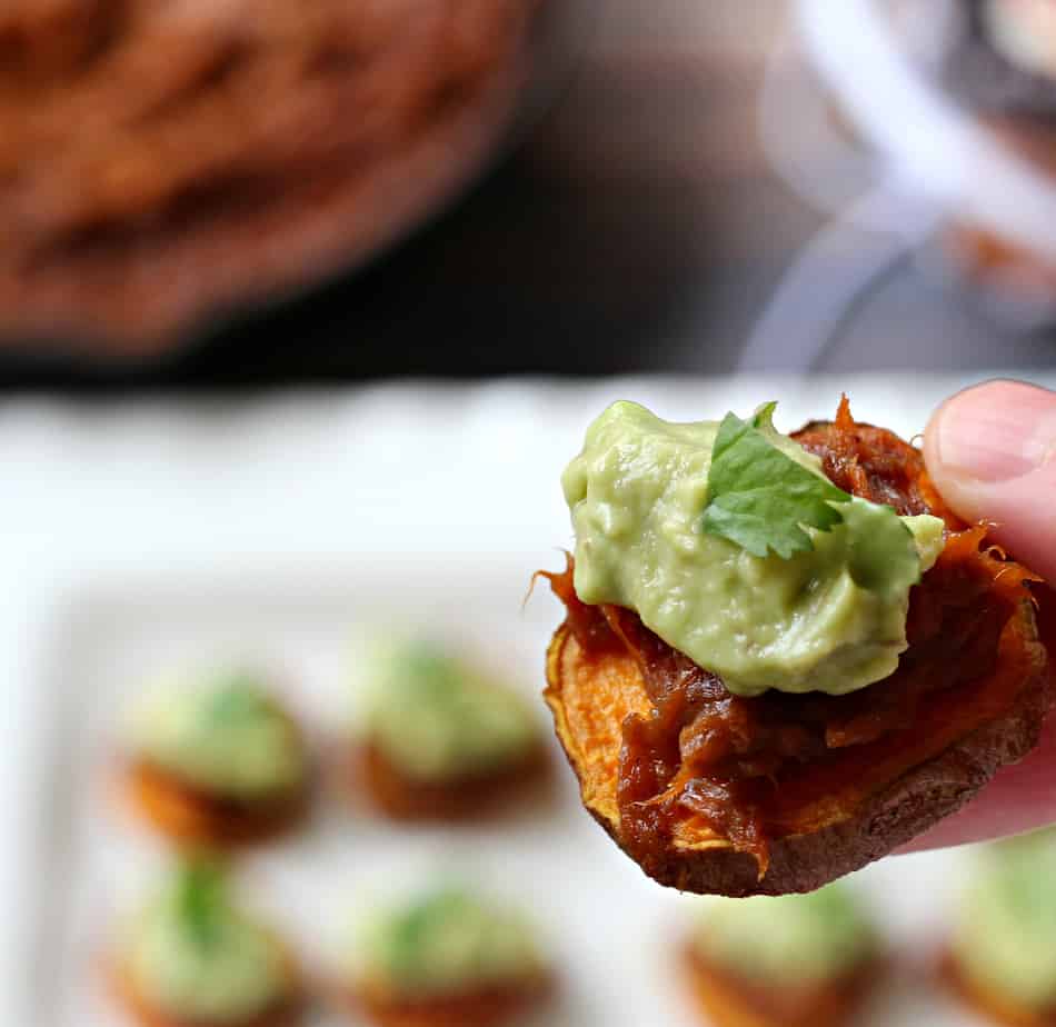 bbq sweet potato toast bites